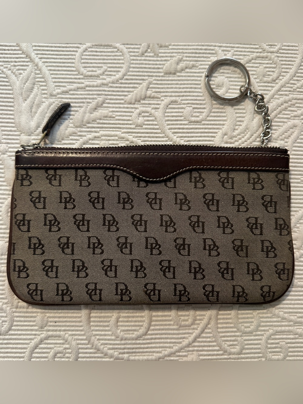 Dooney & Bourke signature "DB" monogram slim wristlet Keychain vintage Y2K 2000s